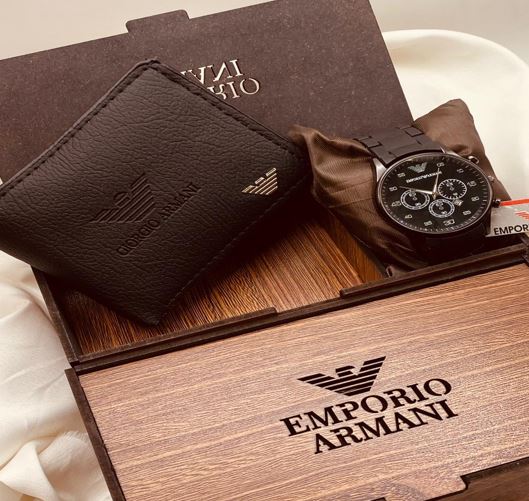 Load image into Gallery viewer, Emporio Armani Watch &amp; Wallet - Gift Set
