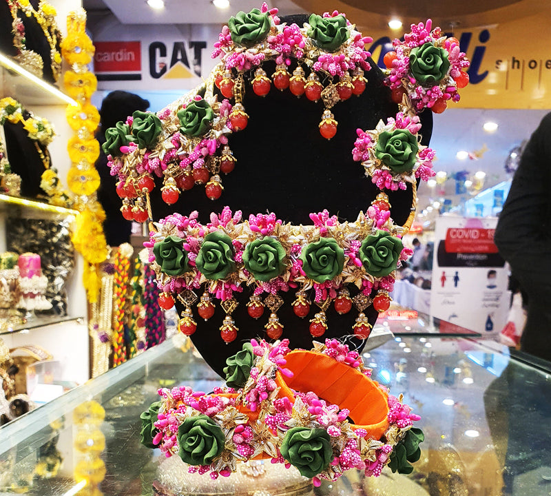 Load image into Gallery viewer, Pink Gota Chokar Jewellery Set
