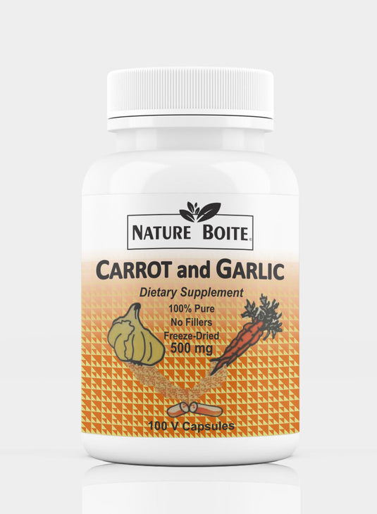 100% Pure Carrot And Garlic 500Mg 100 Veg Capsules