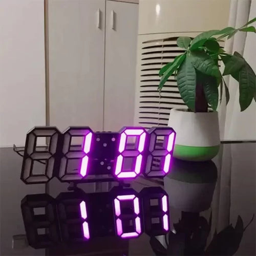 3D LED Table Wall Clock Digital Timer – White