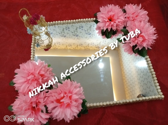 Engagement tray with beautiful pink flowers