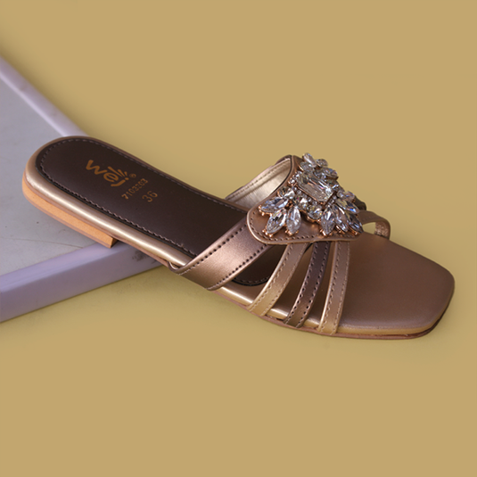 Golden Fancy Slippers for women