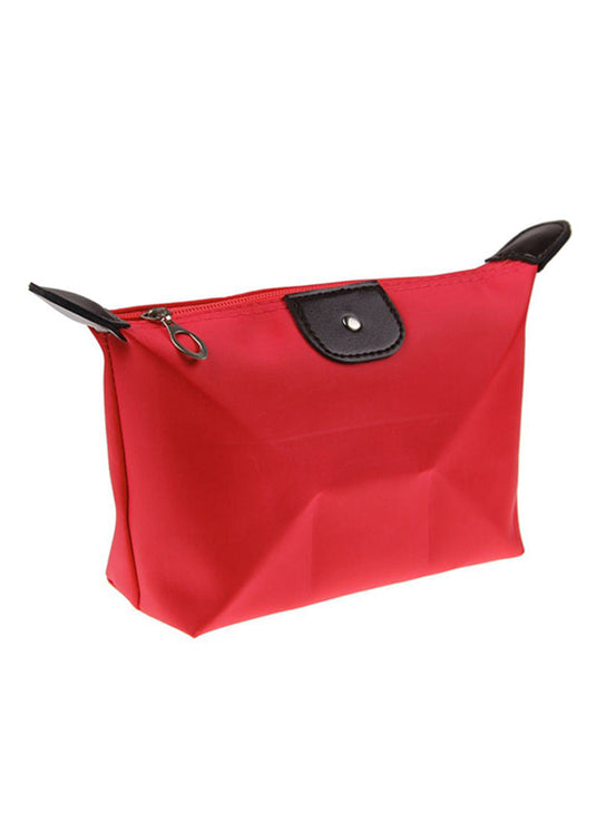 Waterproof Zipper Cosmetic Bag Red