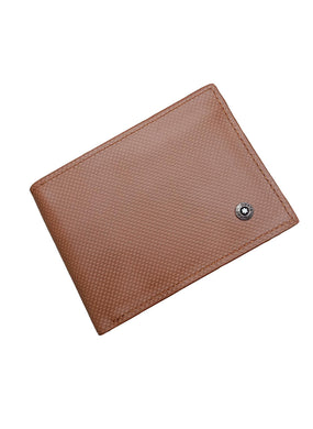 Textured Leather Bi-Fold Wallet Mustard