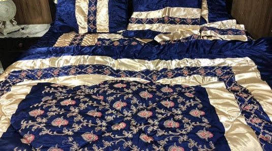 14 pcs jacquard silk double bed bridal Set