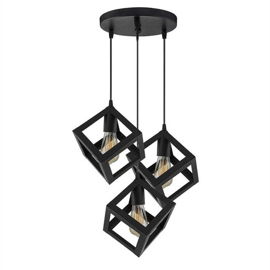 3 in 1 Base Square Cube Hanging Lamp